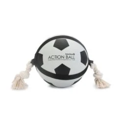 Hondenspeelgoed Action Voetbal Met Touw - 22 Cm