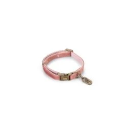 Halsband Hond 'Velura' Fluweel Roze 20-30 Cm - Designed By Lotte