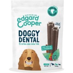 Edgard & Cooper Hondensticks Doggy Dental Met Munt En Aardbei - 160 G - Set Van 7 Stuks